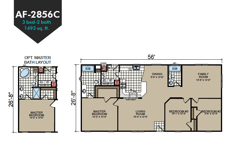 AF-2856C Floor Plan - Redman Homes American Freedom Series