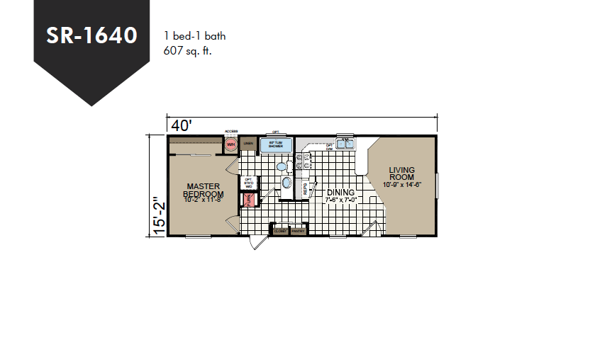 SR-1640 Redman Homes Sunrise Series Floor Plan