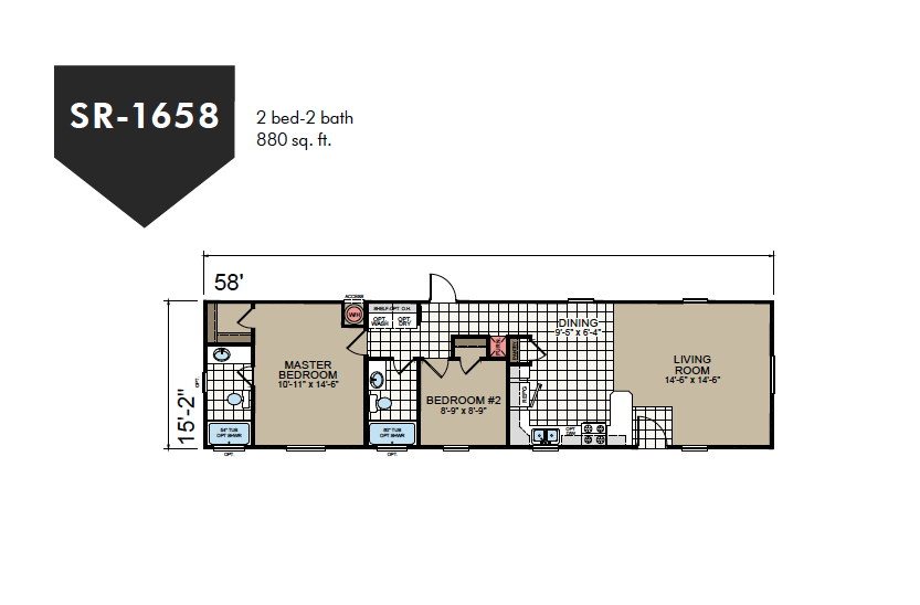 SR-1658 Redman Homes Sunrise Series Floor Plan