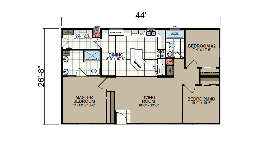 AF-2844 Floor Plan - Redman Homes American Freedom Series