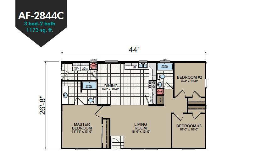 AF-2844C Floor Plan - Redman Homes American Freedom Series