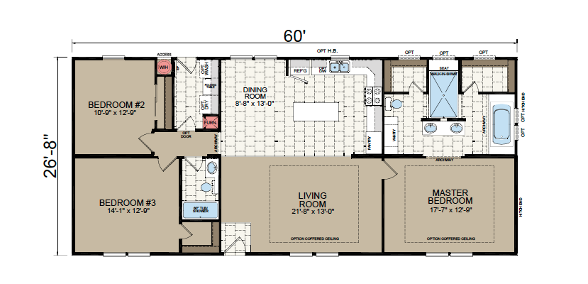 AF-2860E Floor Plan - Redman Homes American Freedom Series
