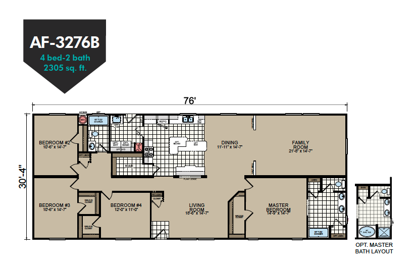 AF-3276B Floor Plan - Redman Homes American Freedom Series