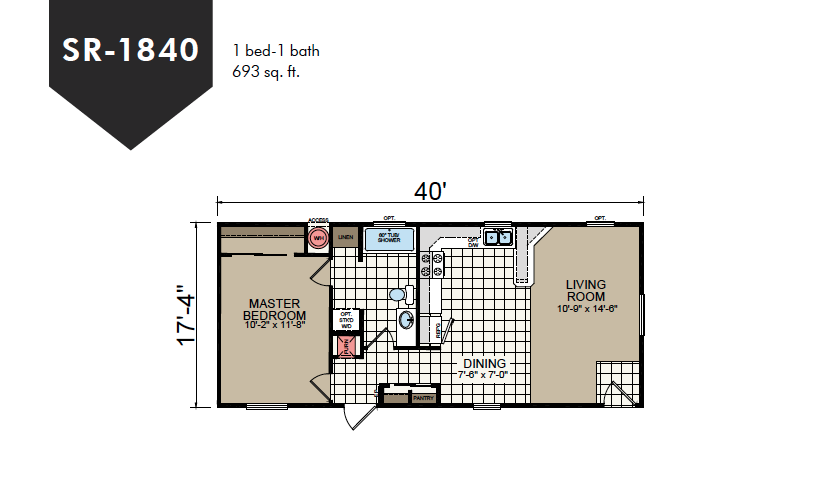 SR-1840 Redman Homes Sunrise Series Floor Plan