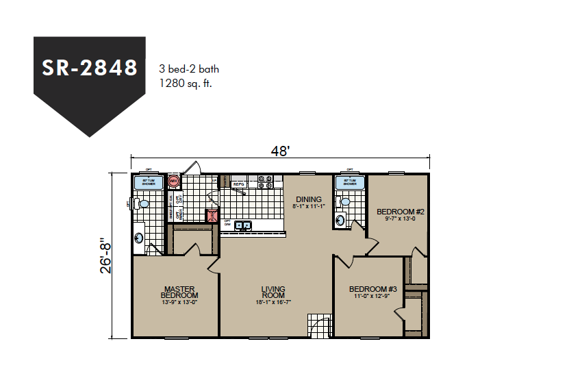 SR-2848 Redman Homes Sunrise Series Floor Plan